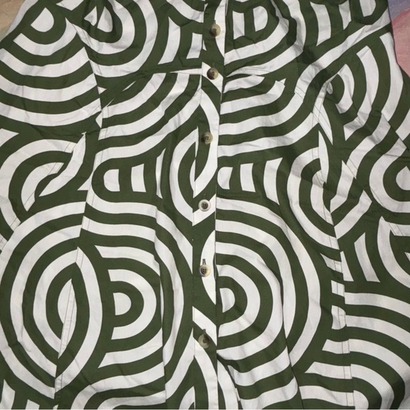 Anthropologie Poplin Shirt Dress - Kelly Green Size 16 - Picture 9 of 10